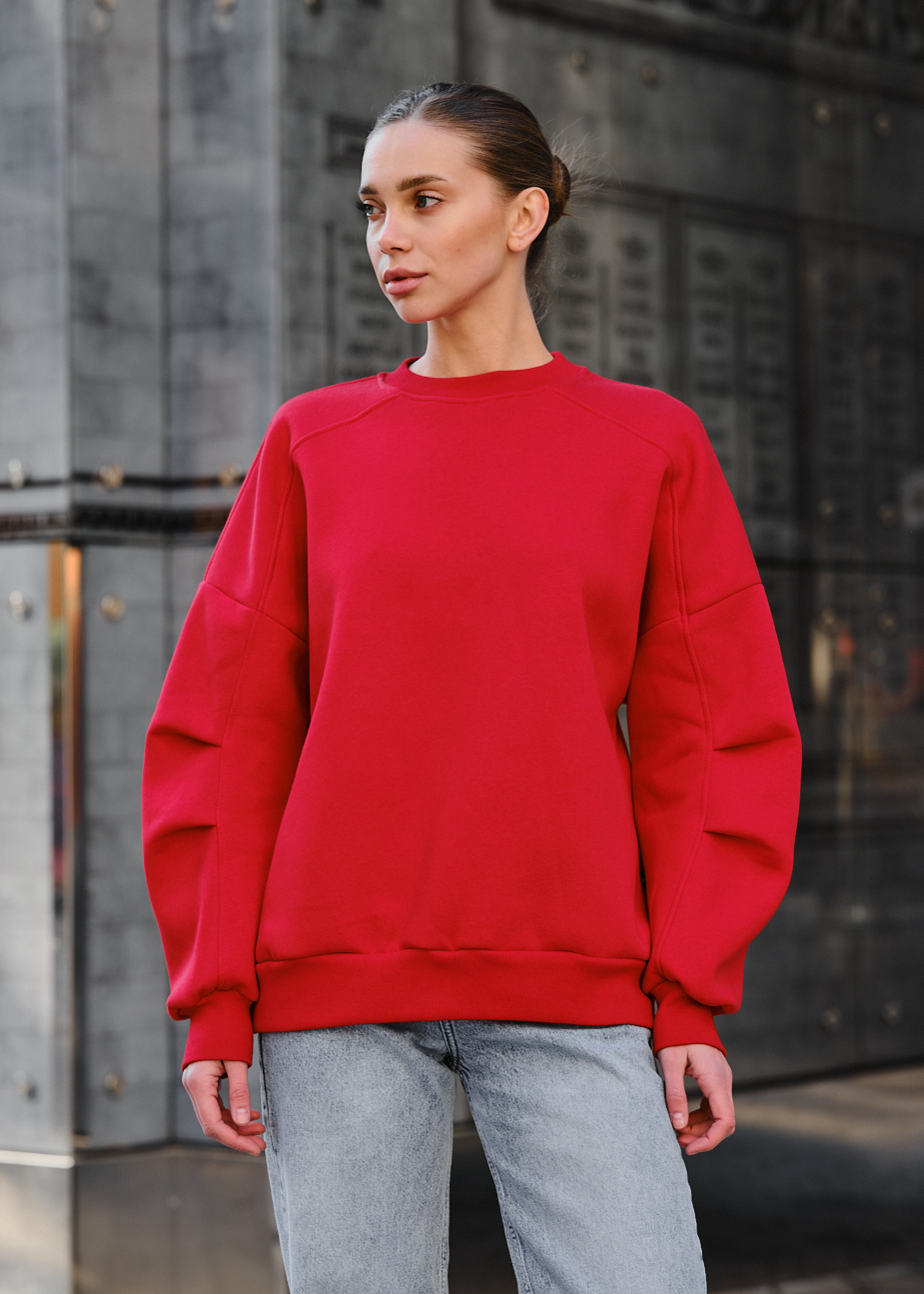 Bluza damska Staff red oversize fleece