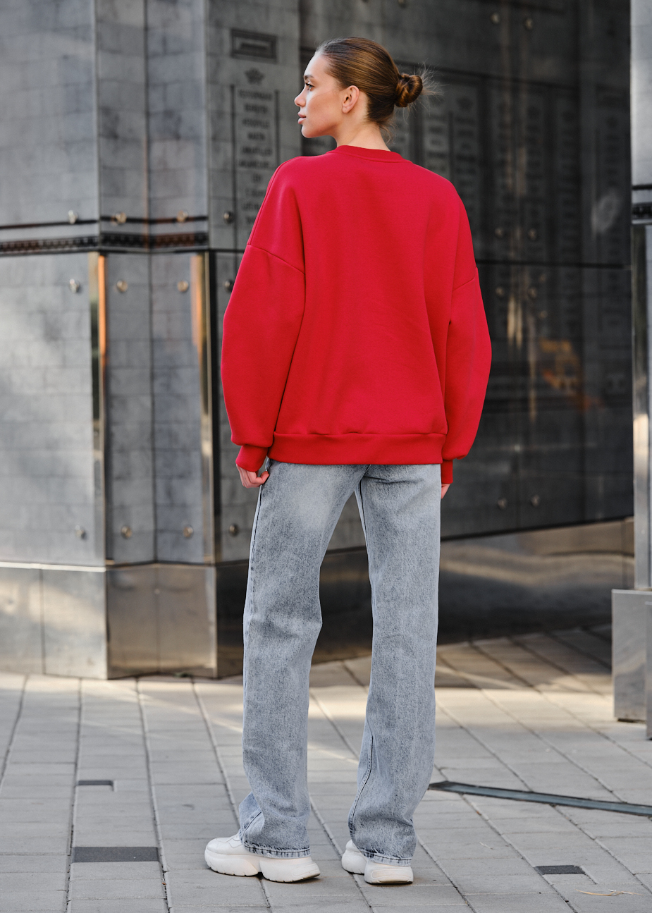 Bluza damska Staff red oversize fleece