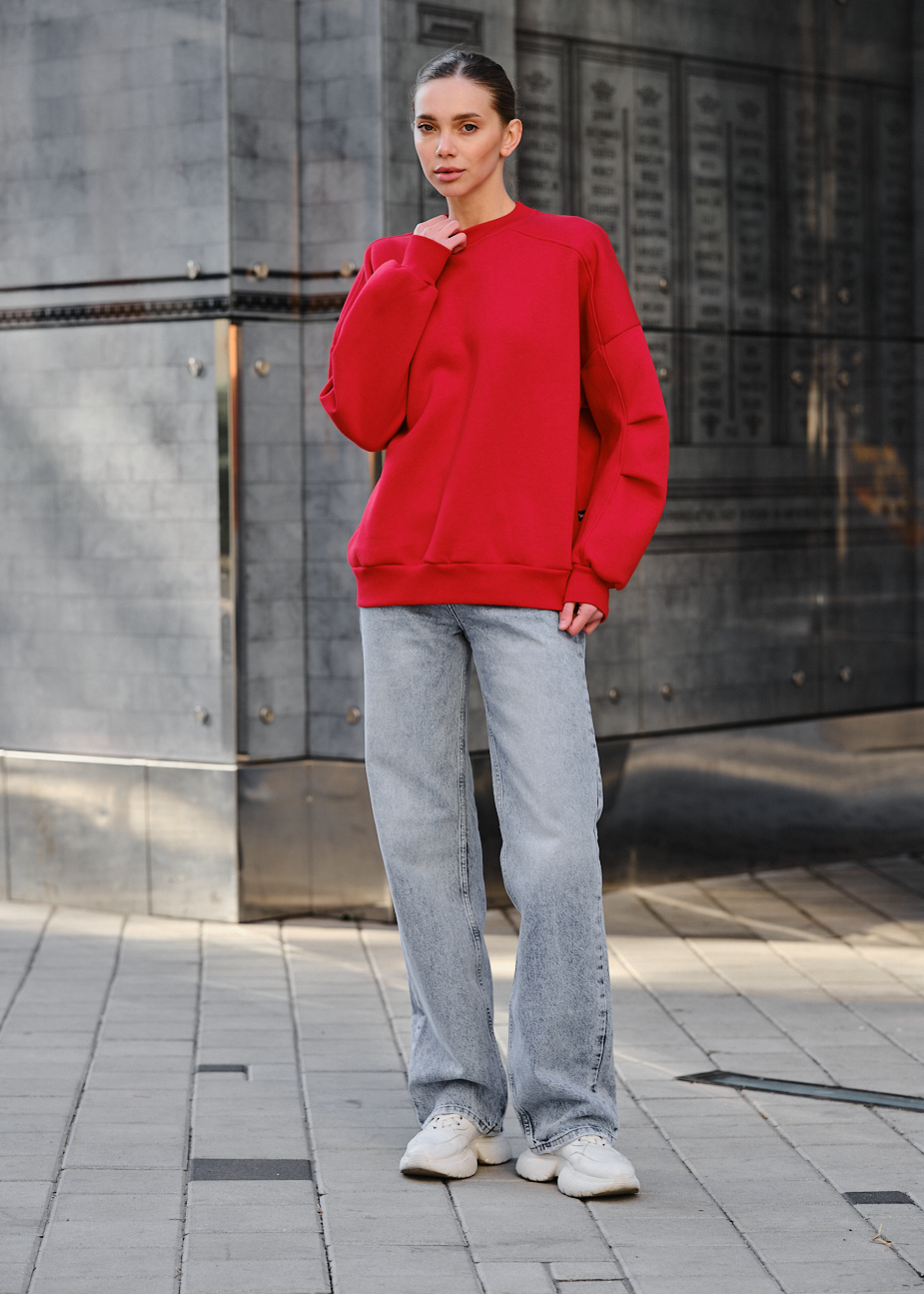 Bluza damska Staff red oversize fleece