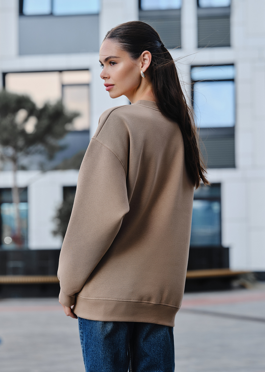 Bluza damska Staff fa beige oversize fleece