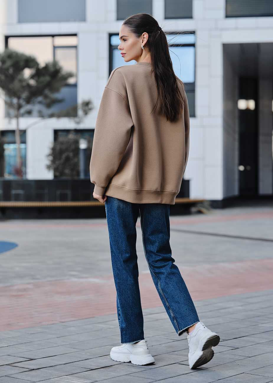 Bluza damska Staff fa beige oversize fleece