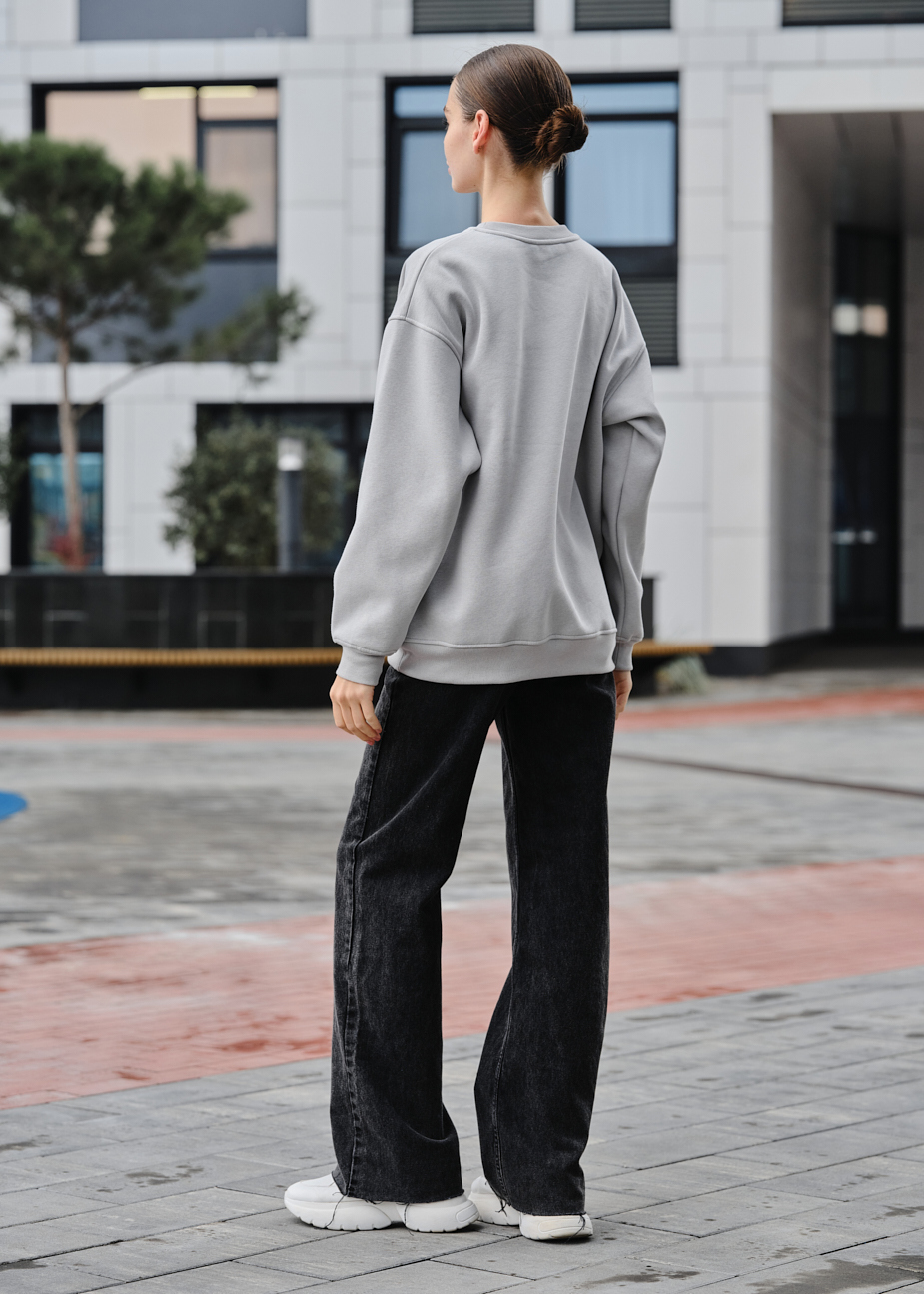 Bluza damska Staff fa gray oversize fleece