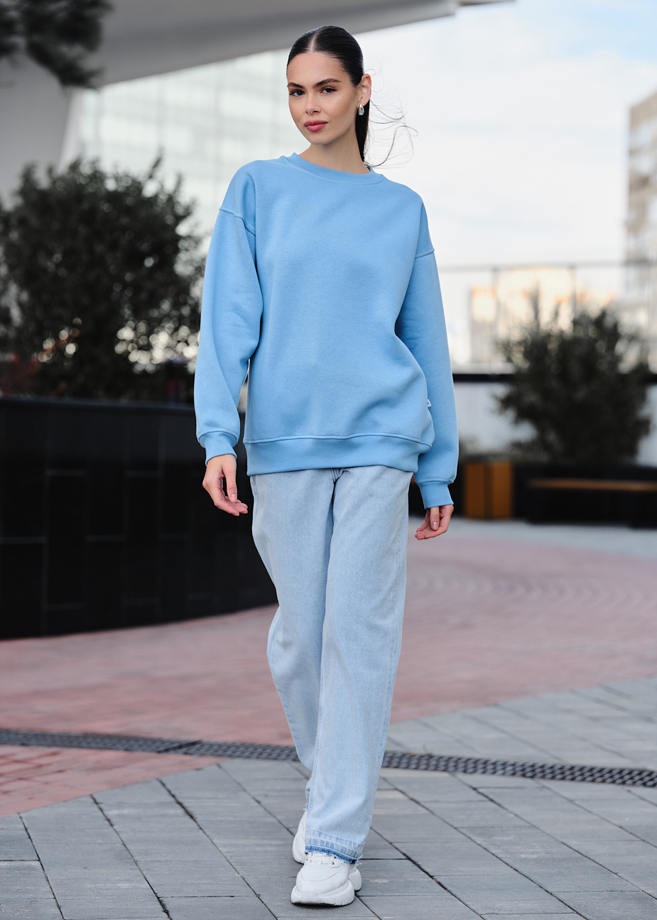 Bluza damska Staff fa light blue oversize fleece