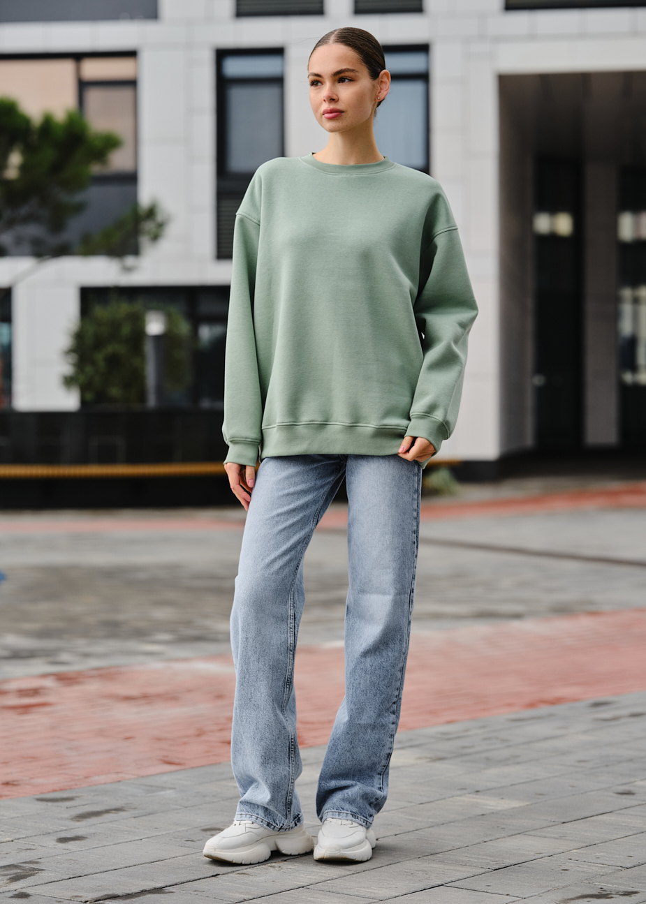 Bluza damska Staff fa light green oversize fleece