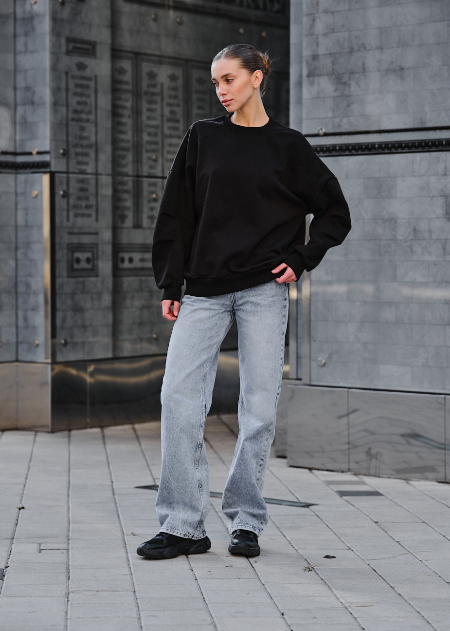 Damska bluza Staff black oversize fleece