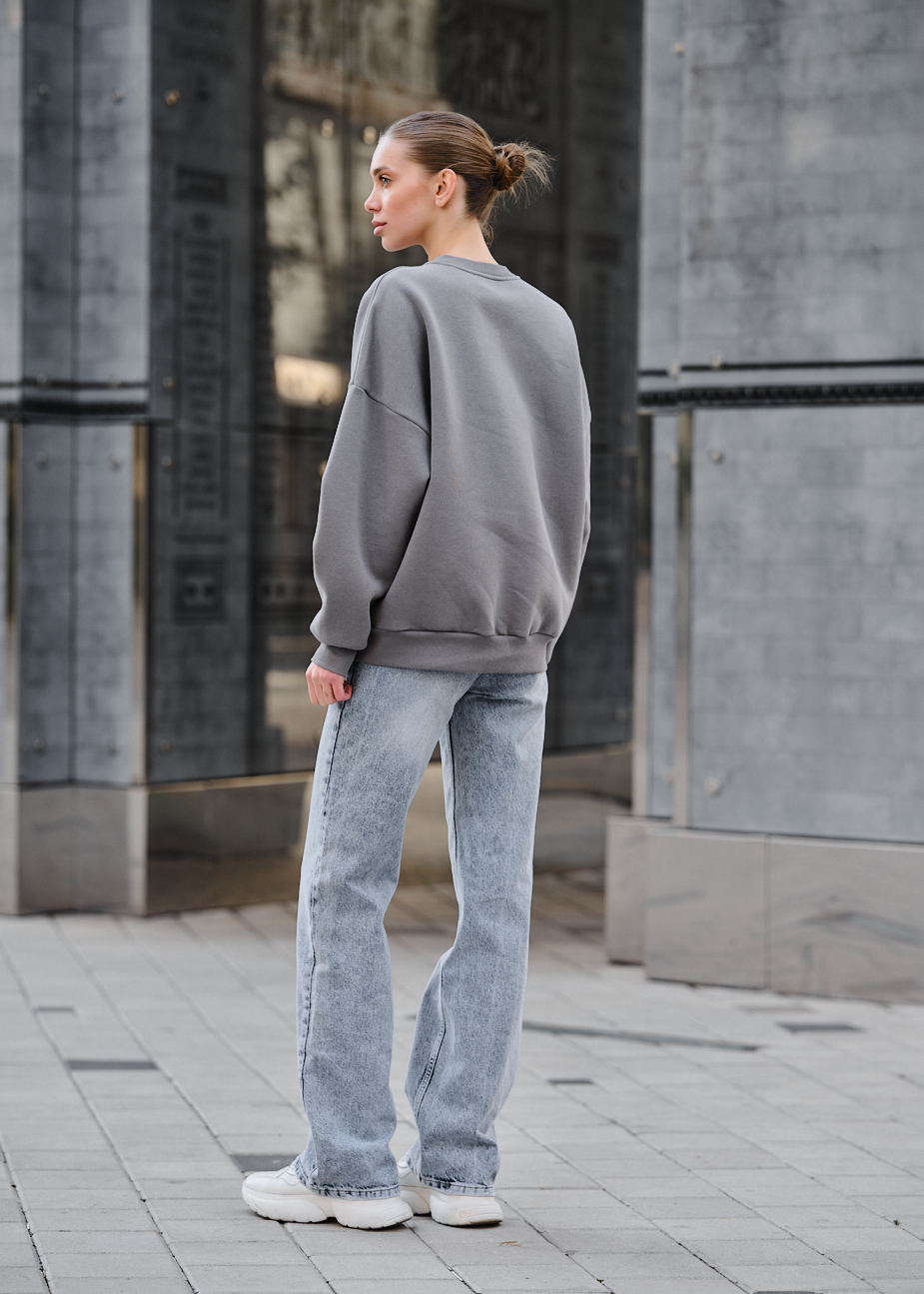 Damska bluza Staff gray oversize fleece