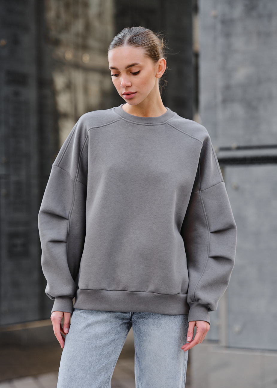 Damska bluza Staff gray oversize fleece