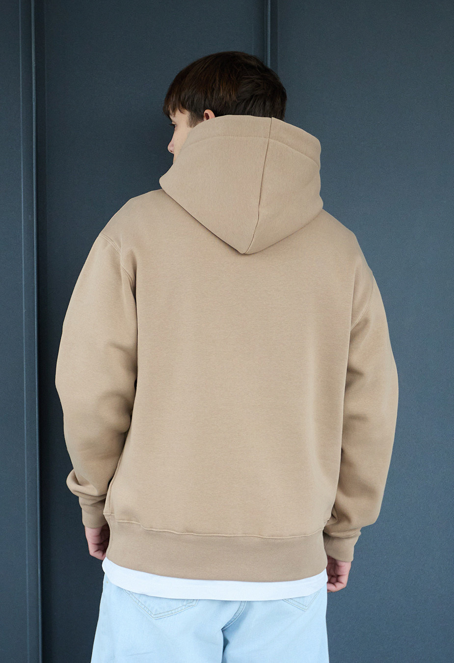 Bluza z kapturem Staff light brown basic oversize fleece