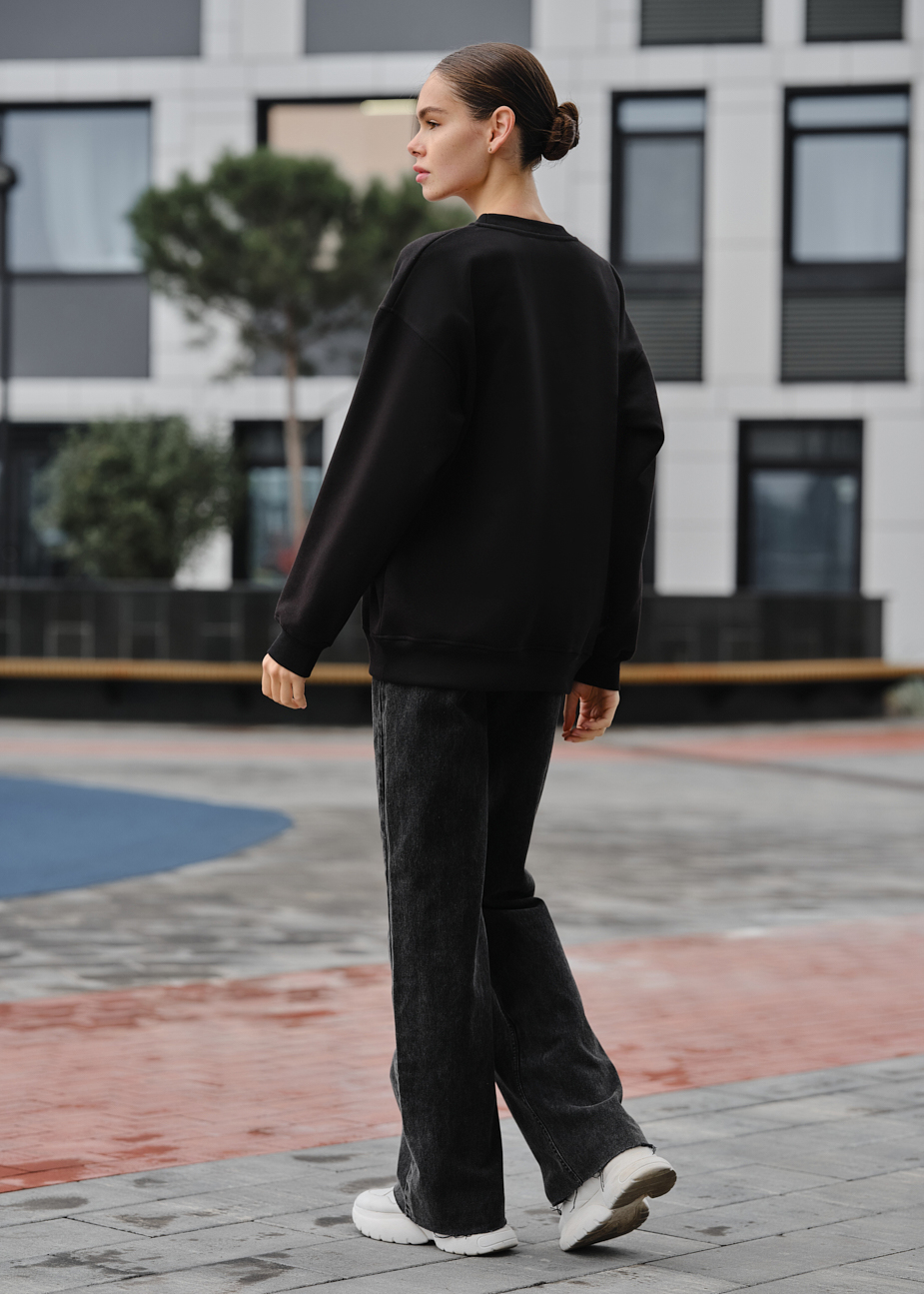 Bluza damska Staff fa black oversize fleece