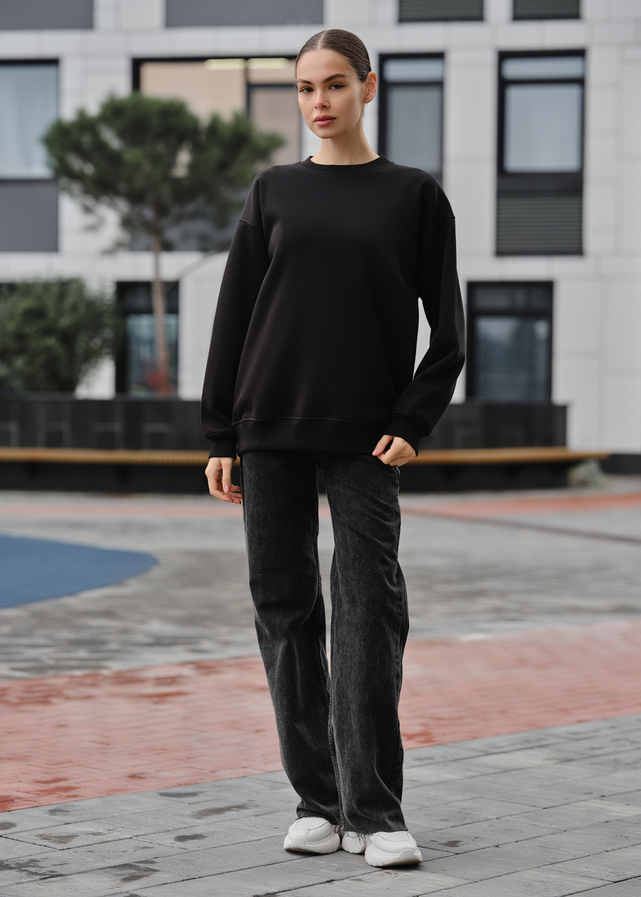 Bluza damska Staff fa black oversize fleece