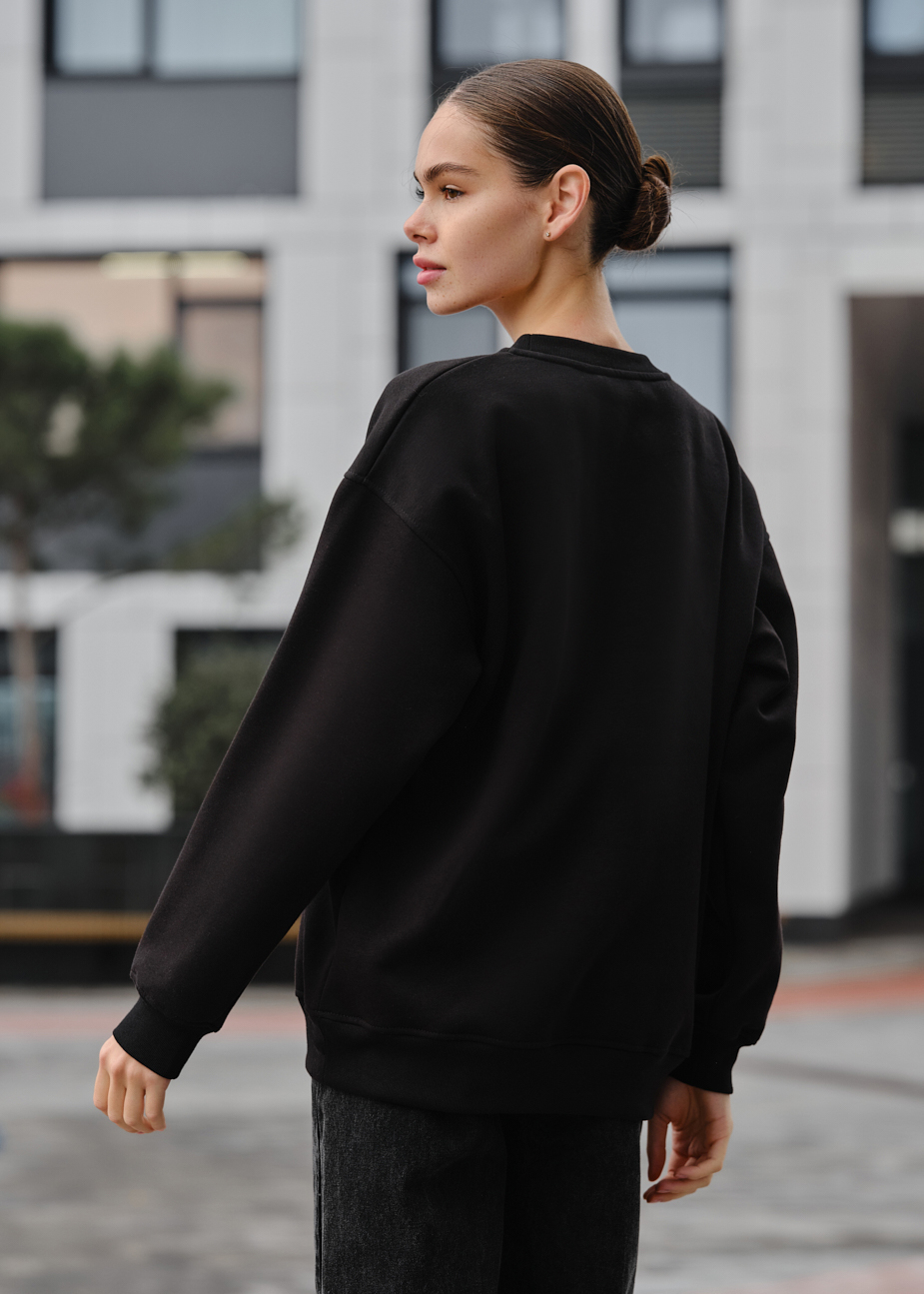 Bluza damska Staff fa black oversize fleece