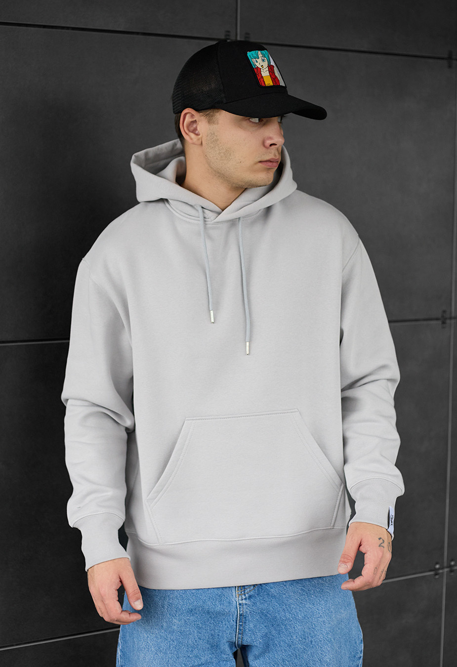 Bluza Staff light gray basic oversize fleece