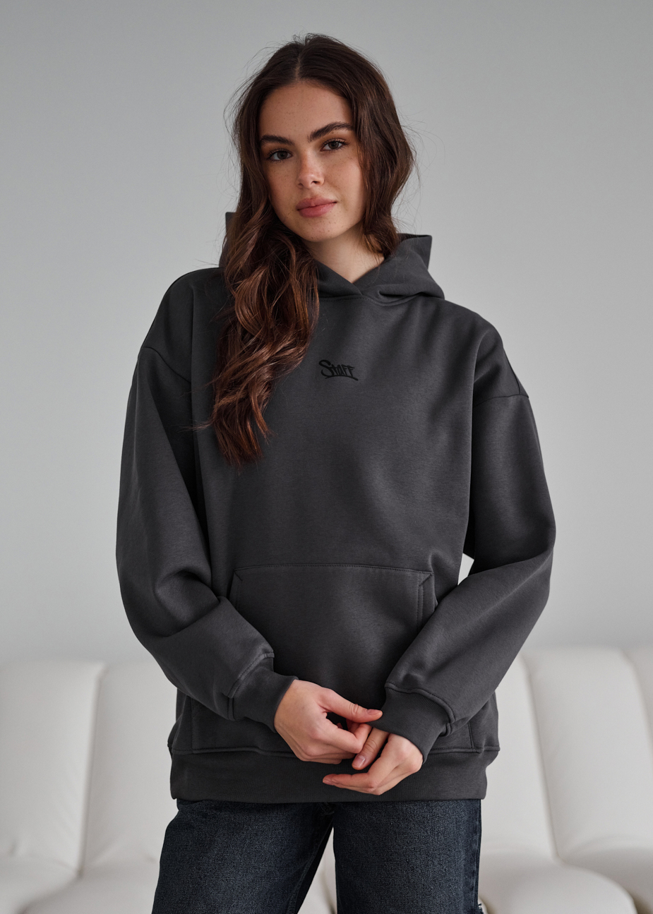Damska bluza Staff dark gray logo oversize fleece