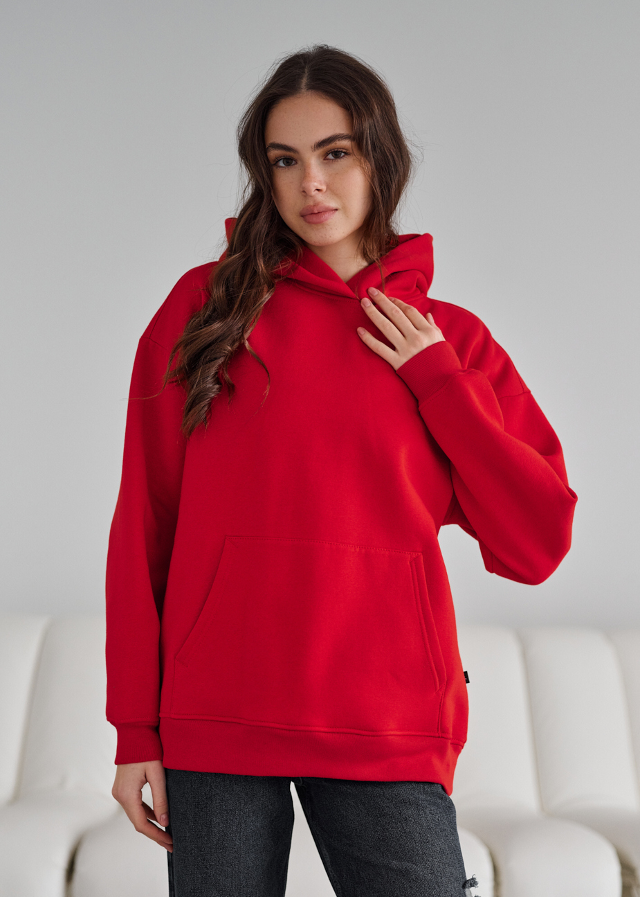 Damska bluza Staff red oversize fleece