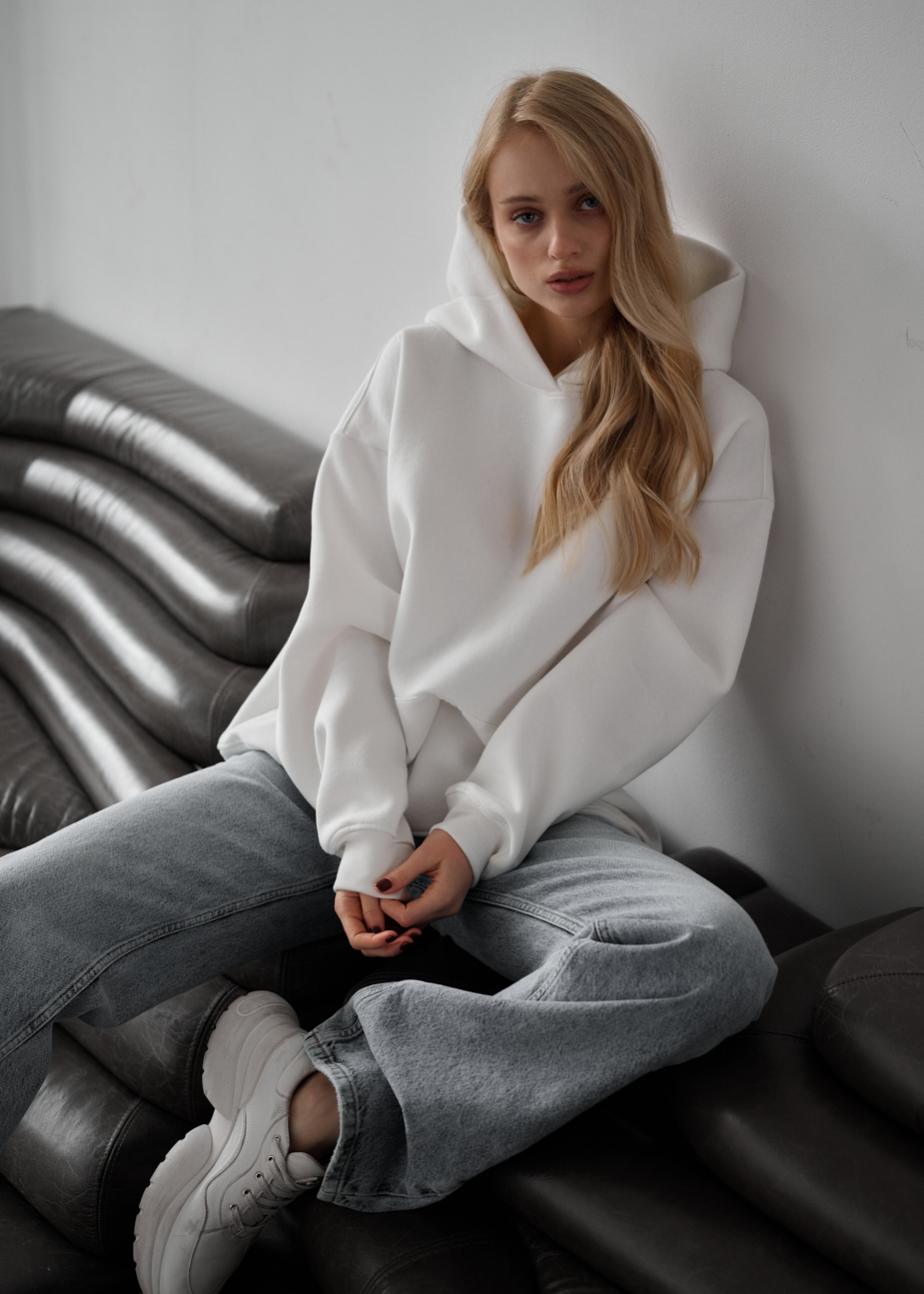 Damska bluza Staff miv white oversize fleece