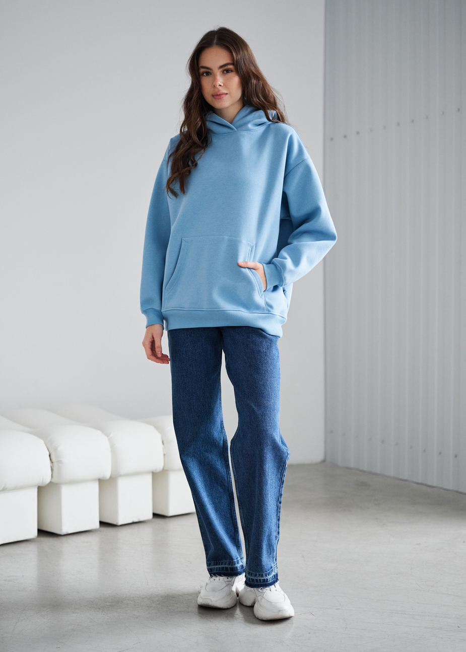 Damska bluza Staff light blue oversize fleece