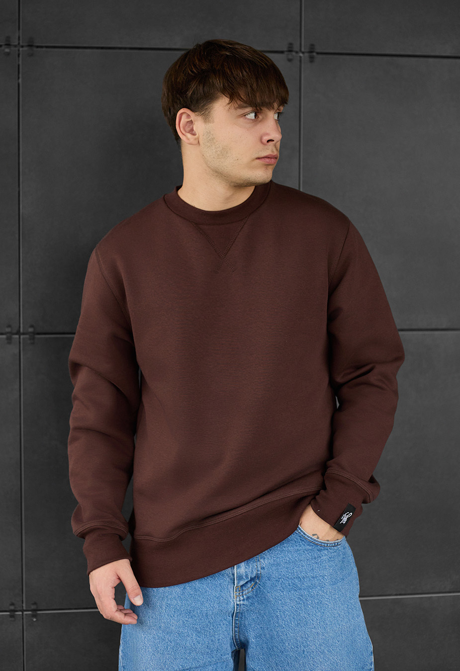 Bluza Staff brown basic fleece