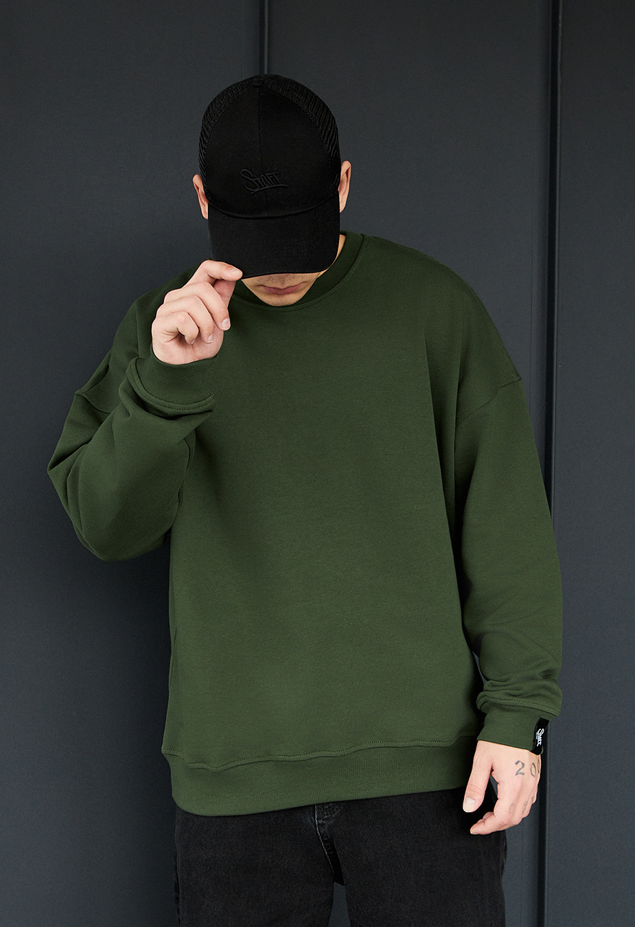 Bluza Staff green basic oversize