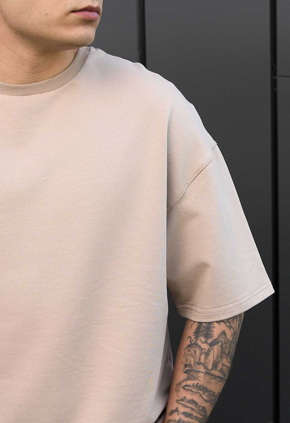 Koszulka Staff beige oversize premium