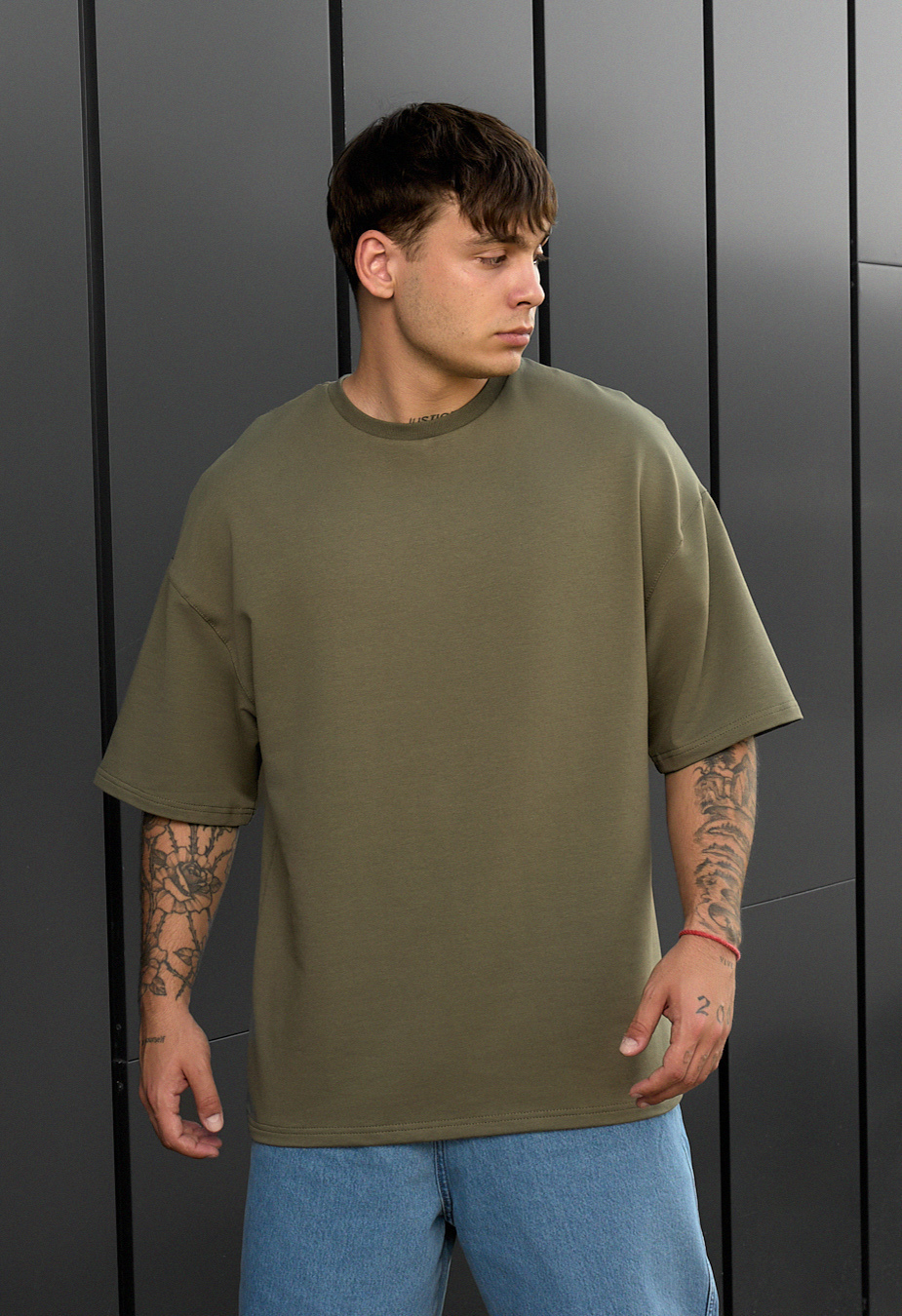 Koszulka Staff khaki oversize premium