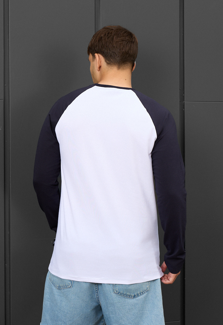 Longsleeve Staff white & navy logo