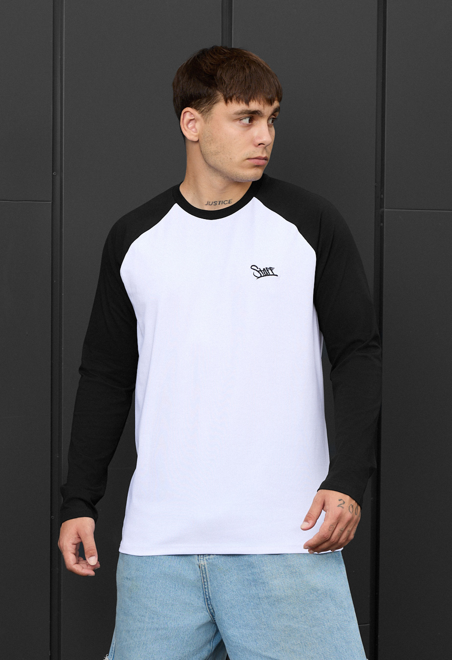 Longsleeve Staff white & black logo