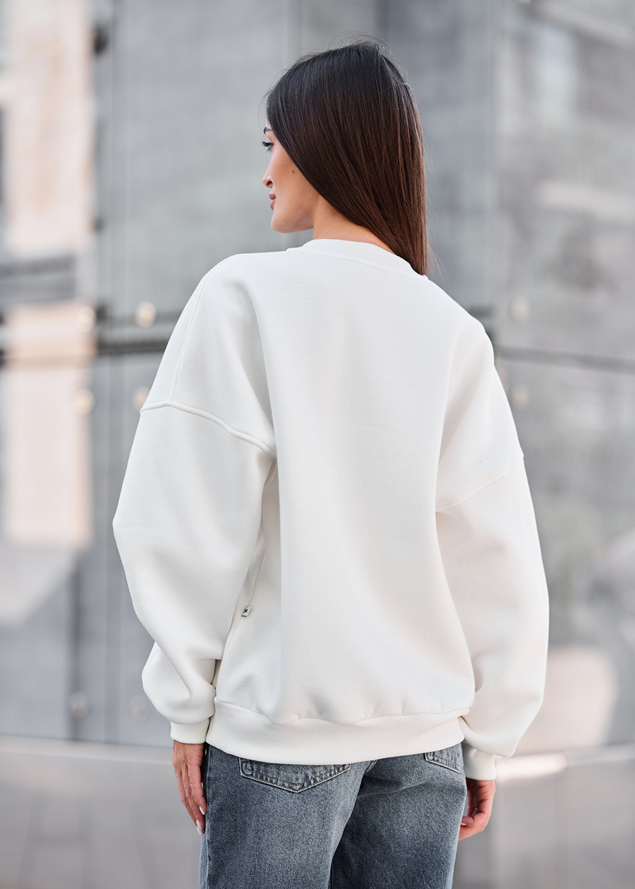 Bluza Staff white oversize fleece