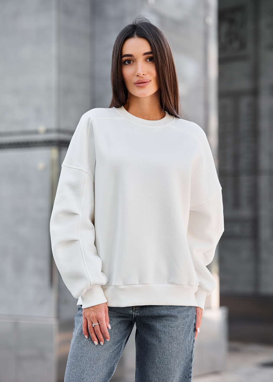 Bluza Staff white oversize fleece