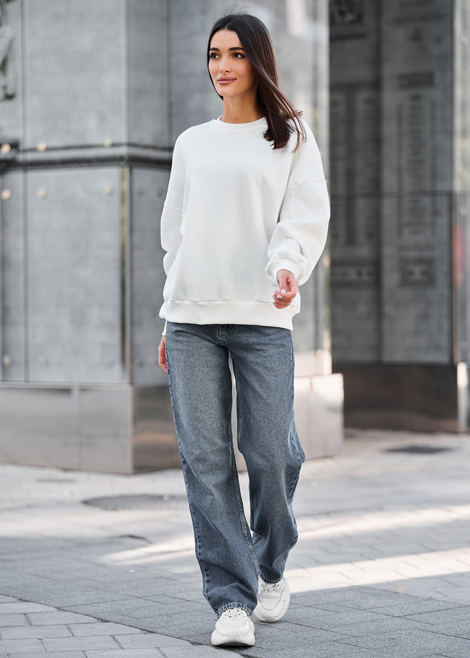 Bluza Staff white oversize fleece