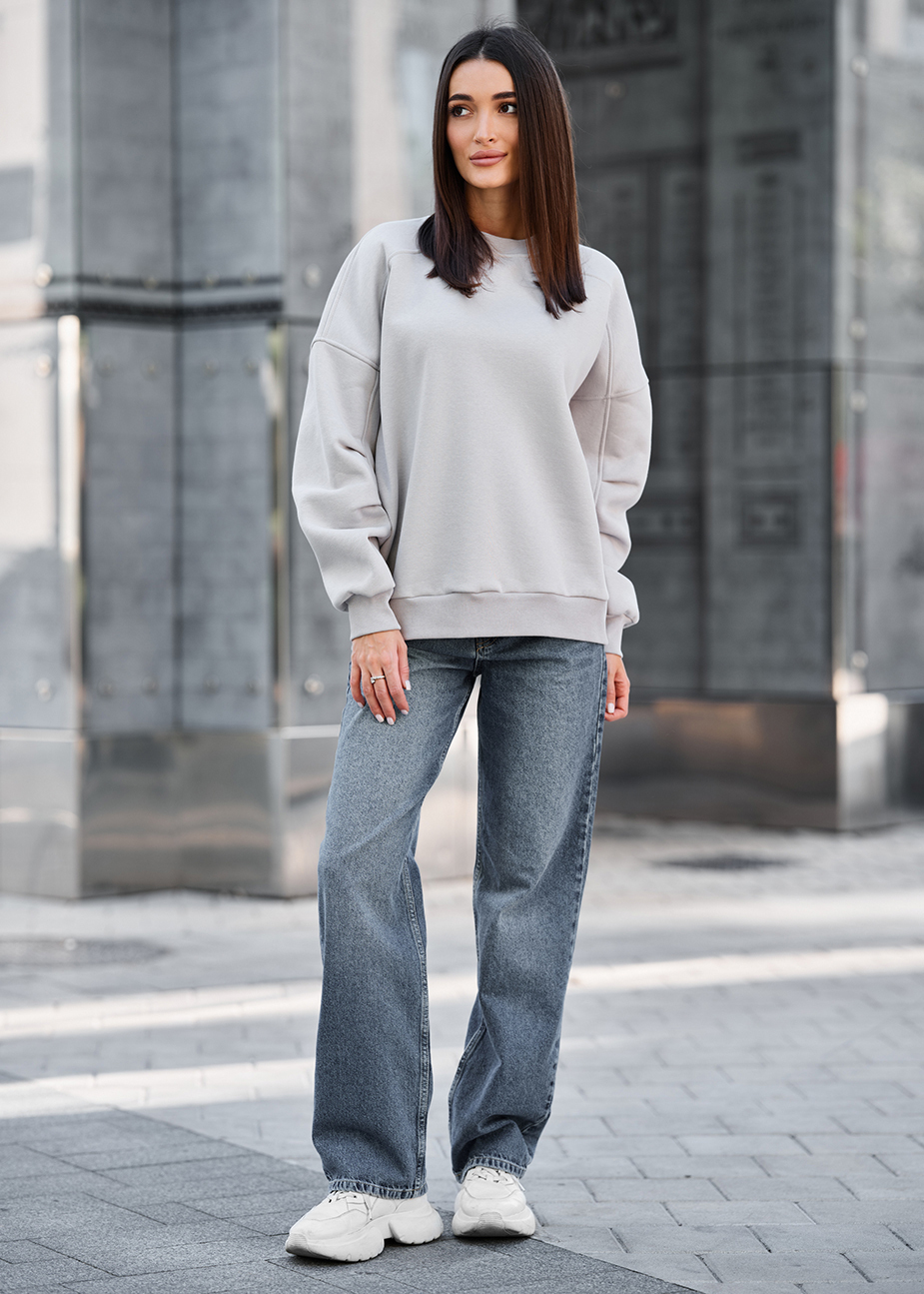 Bluza Staff light gray oversize fleece