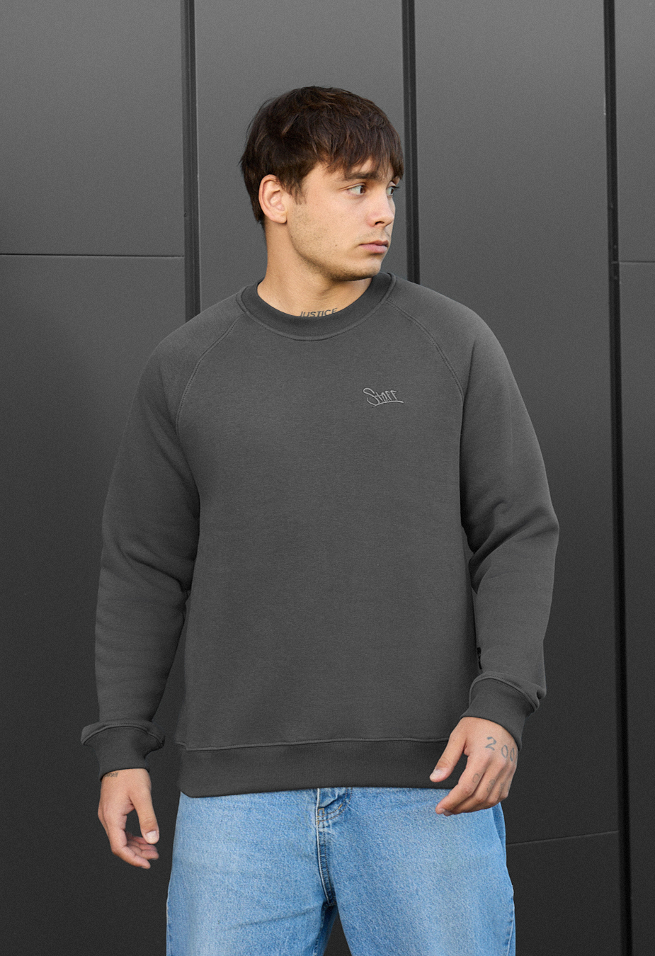 Bluza Staff dark gray logo fleece