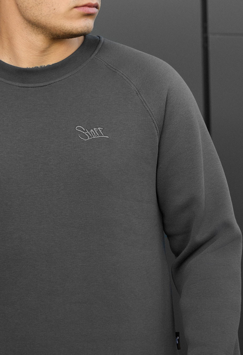 Bluza Staff dark gray logo fleece