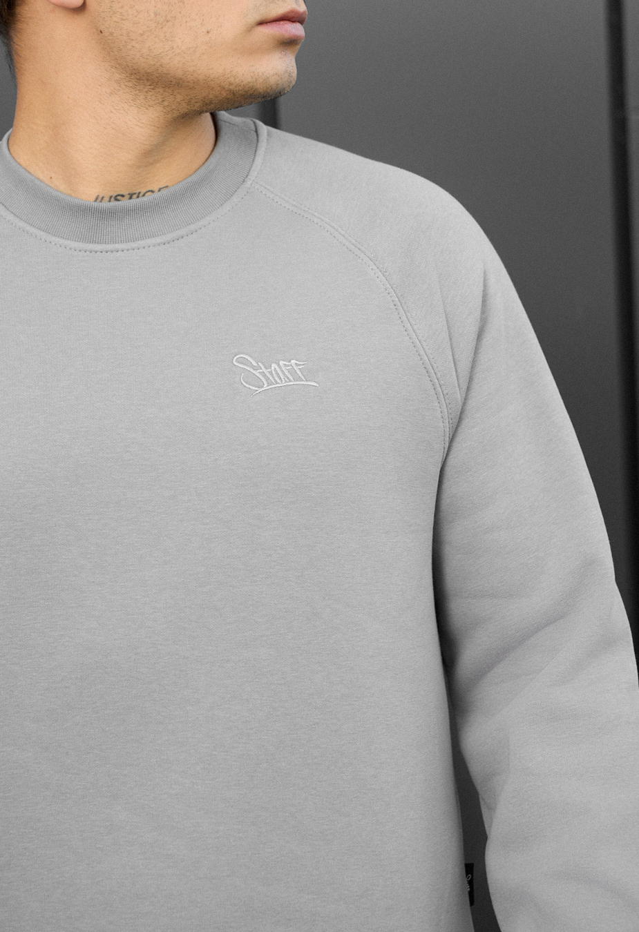 Bluza Staff light gray logo fleece
