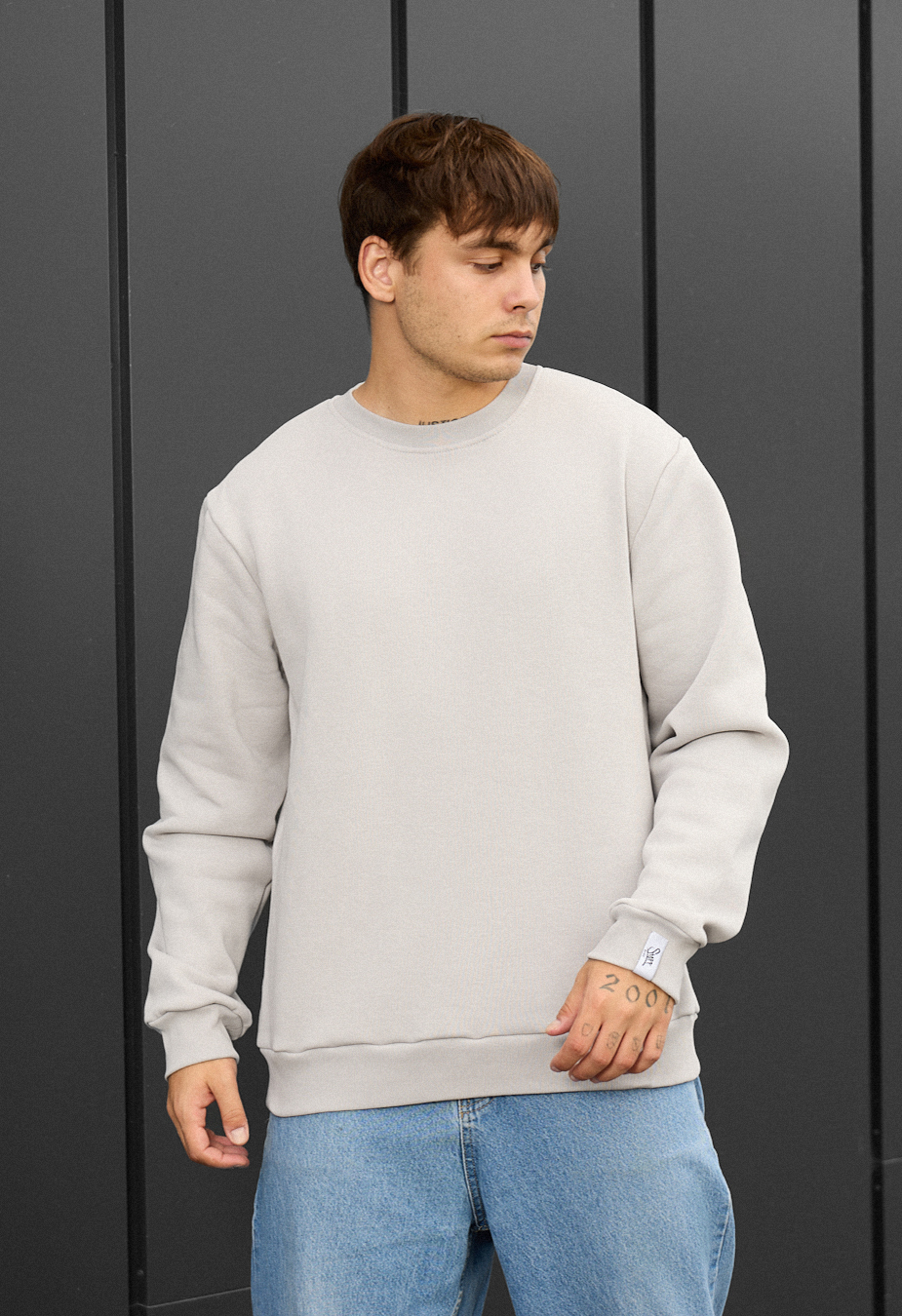 Bluza Staff light gray basic fleece