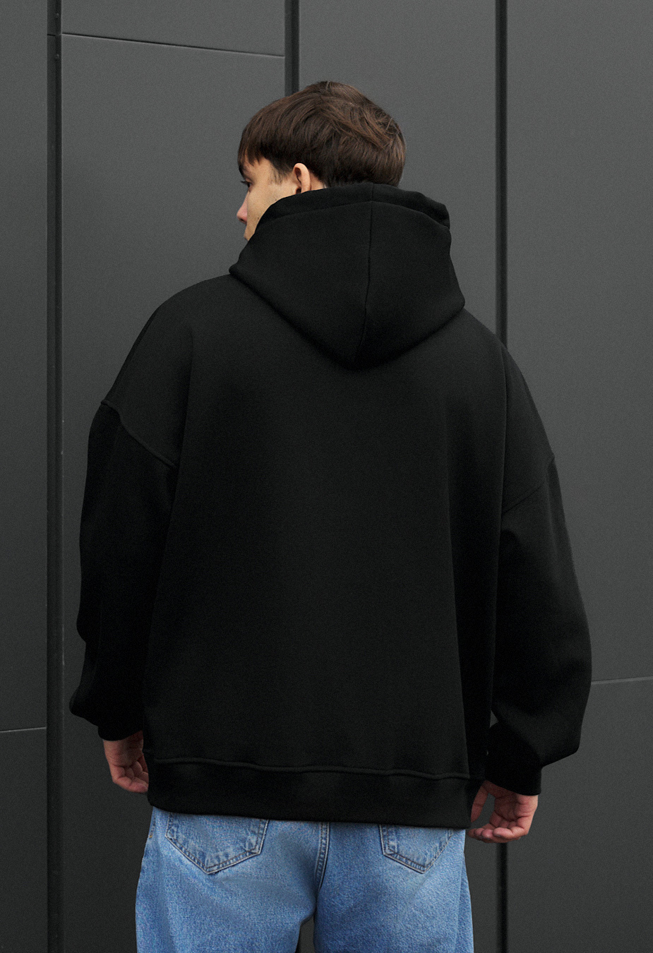 Bluza Staff logo black oversize fleece