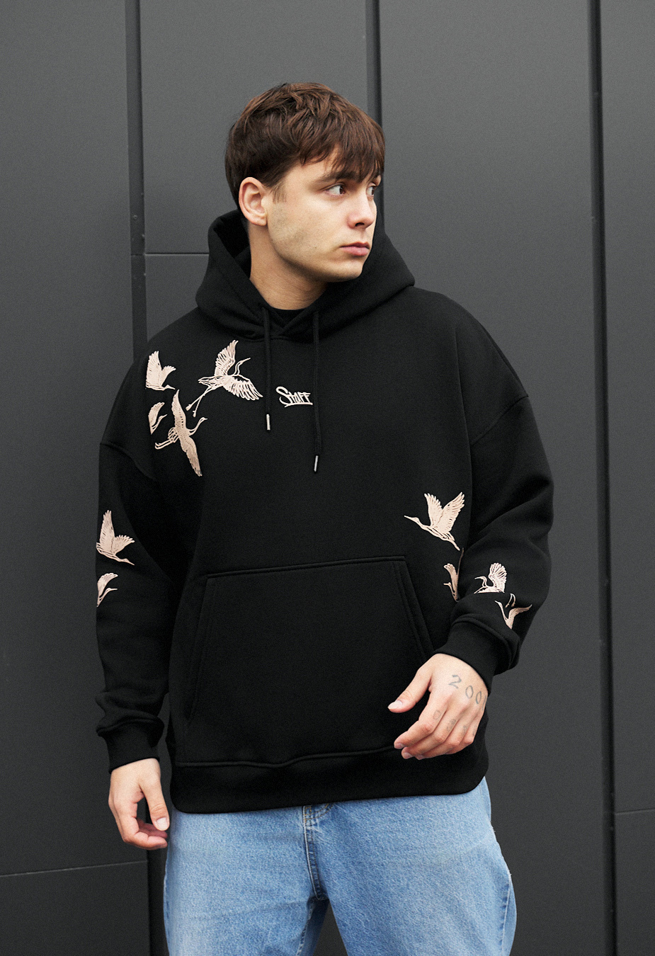 Bluza Staff logo & birds oversize fleece