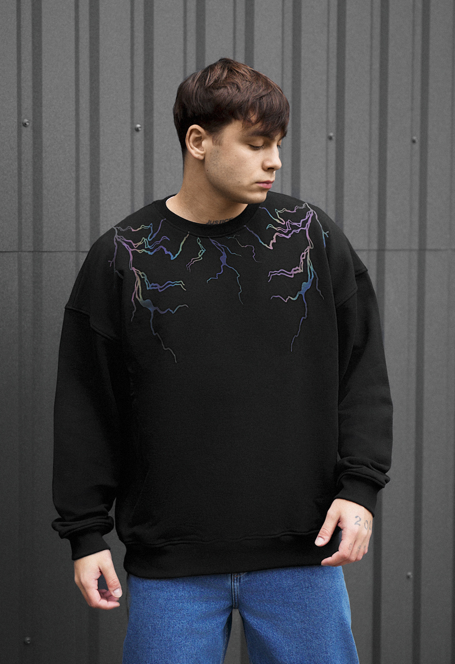 Bluza Staff ic black reflective oversize