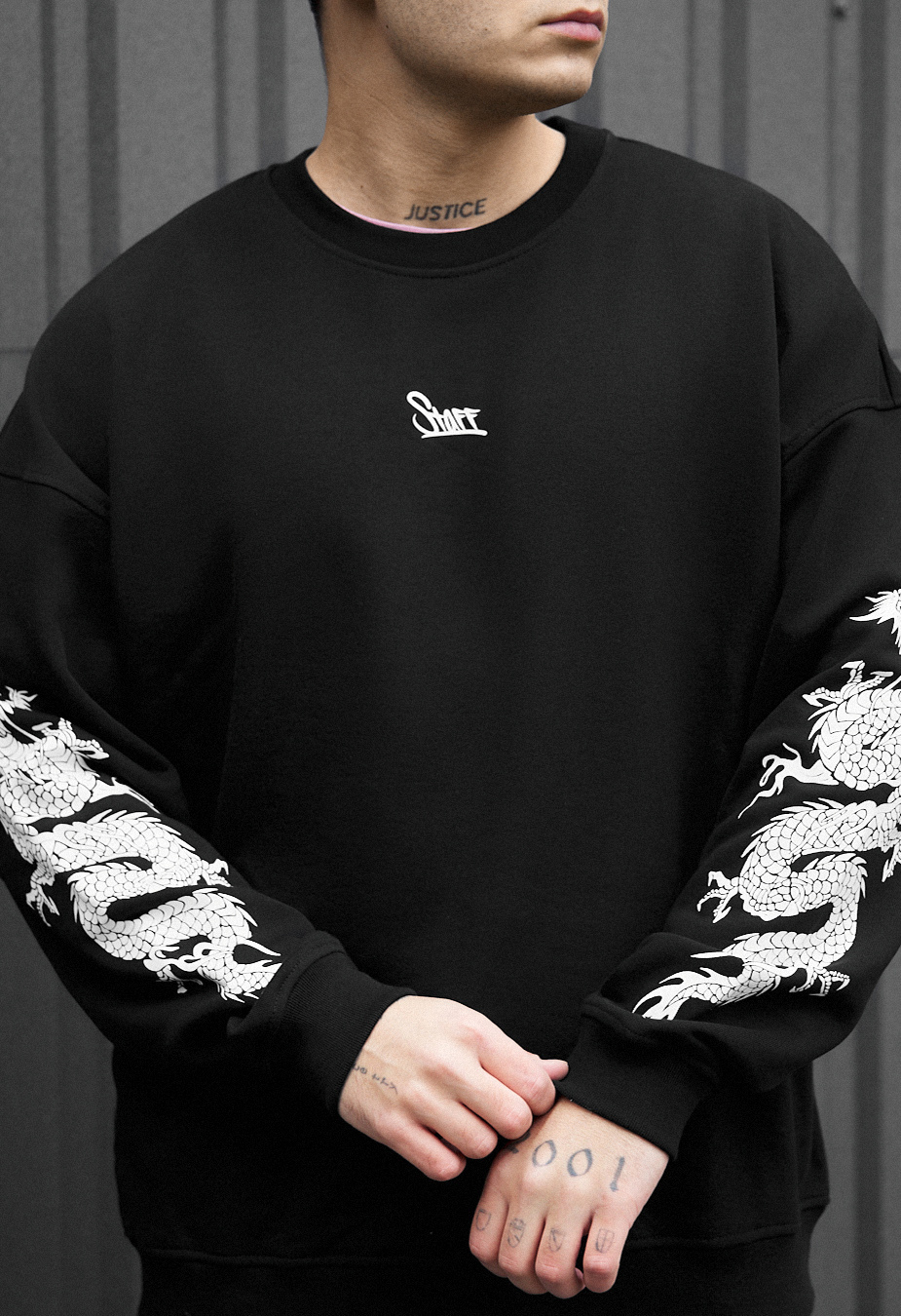 Bluza Staff logo & drago oversize