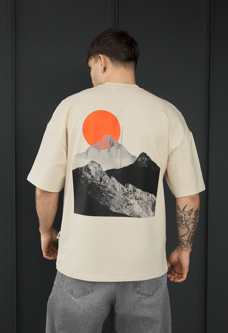 Koszulka Staff logo & mountain oversize