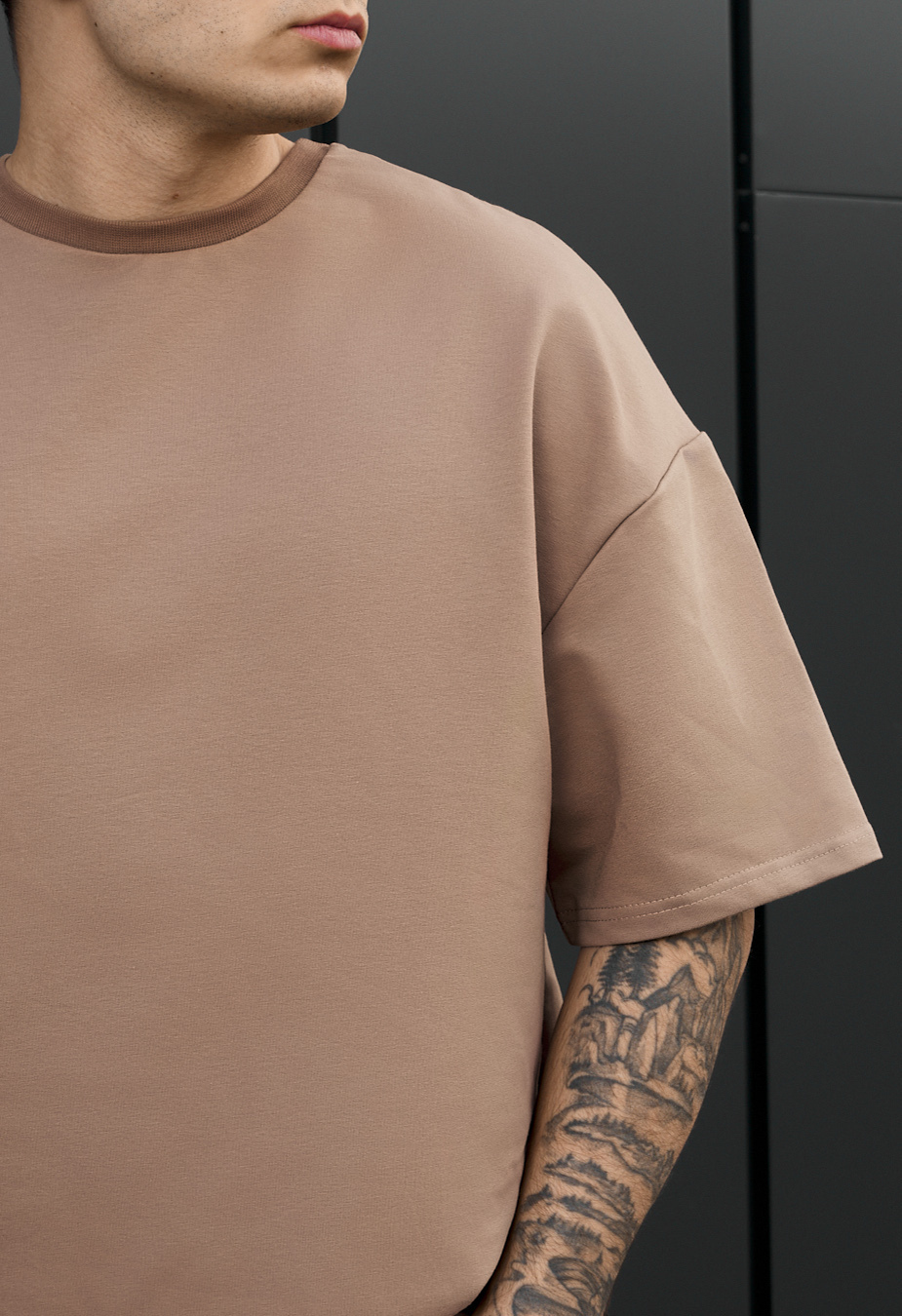 Koszulka Staff brown oversize premium