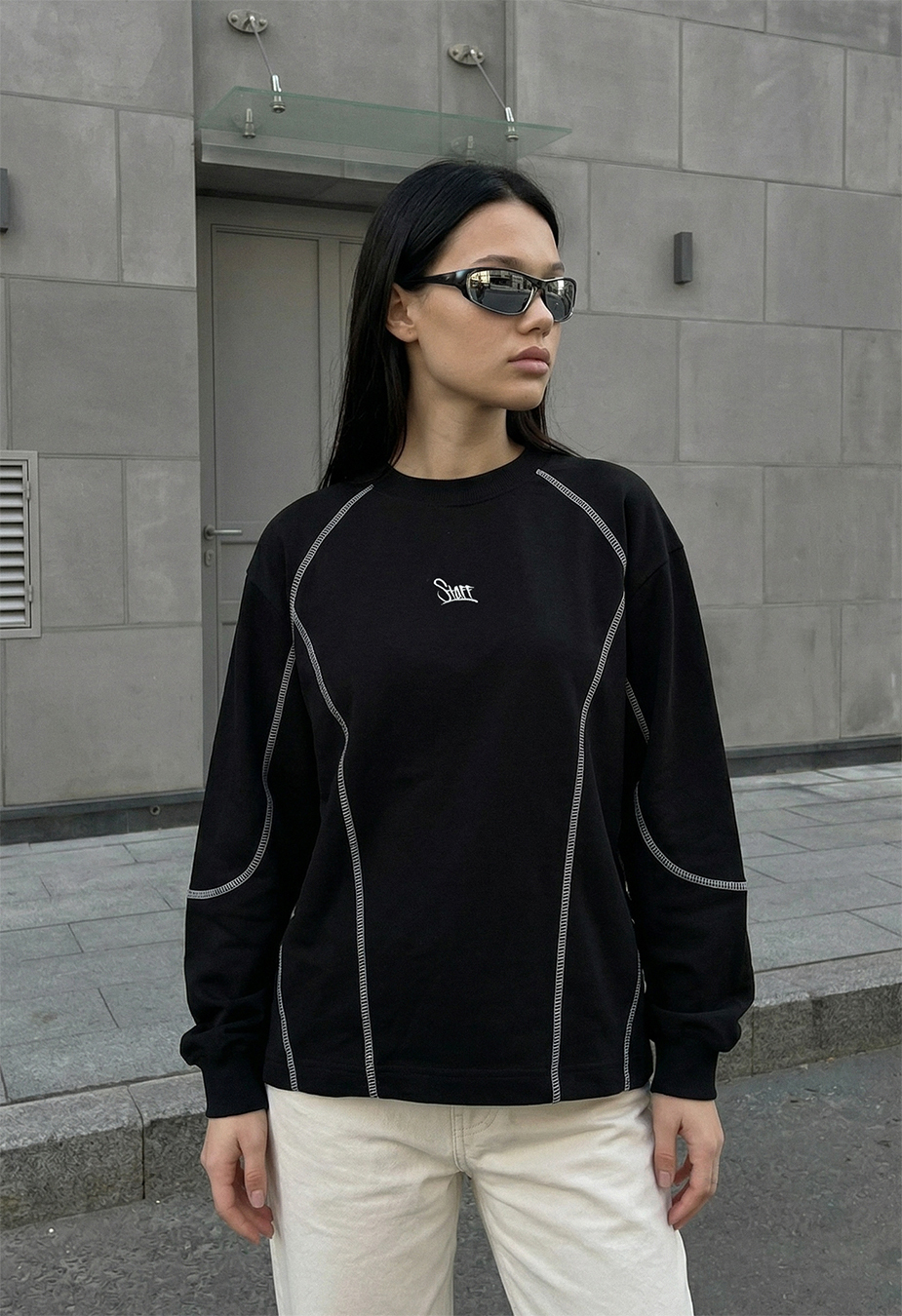 Longsleeve Staff fil logo black