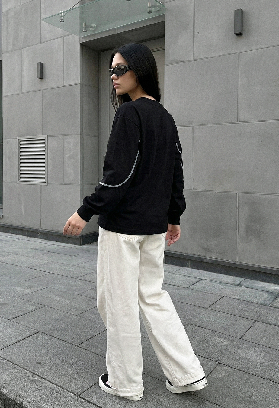 Longsleeve Staff fil logo black