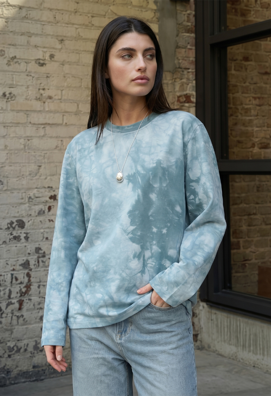 Longsleeve Staff hit blue & gray