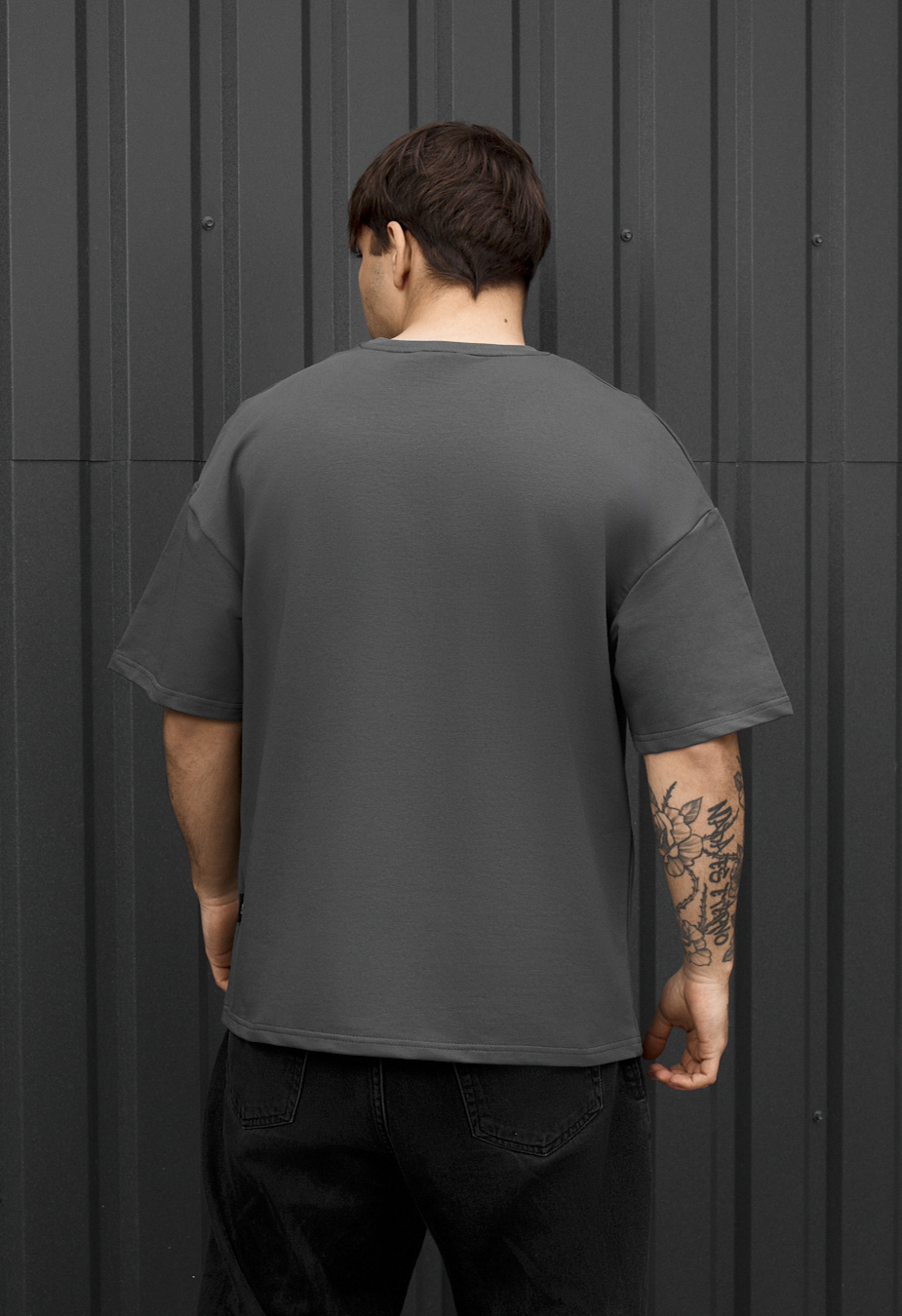 Koszulka Staff dark gray oversize premium