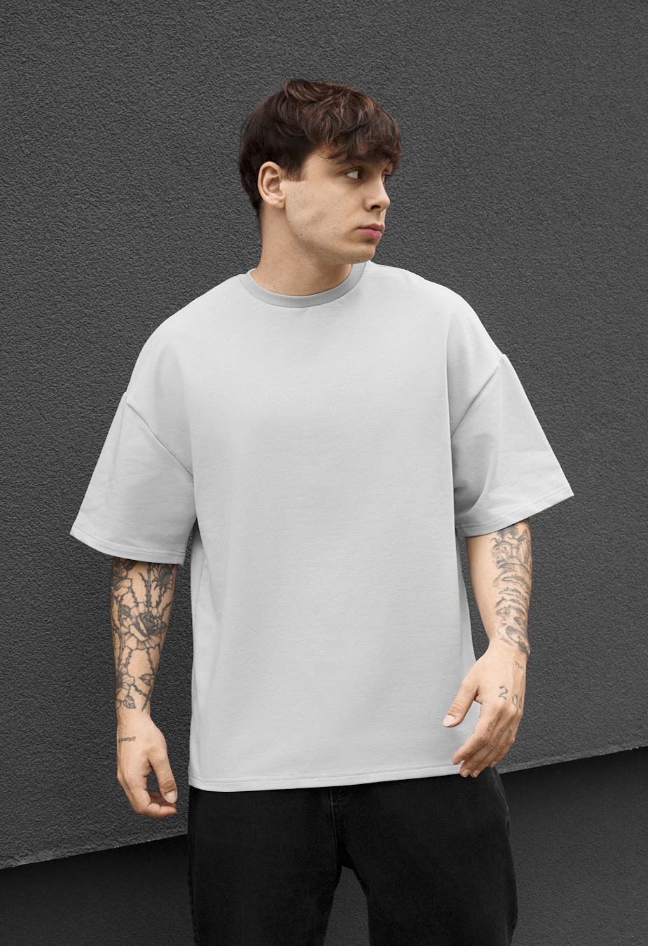 Koszulka Staff light gray oversize premium