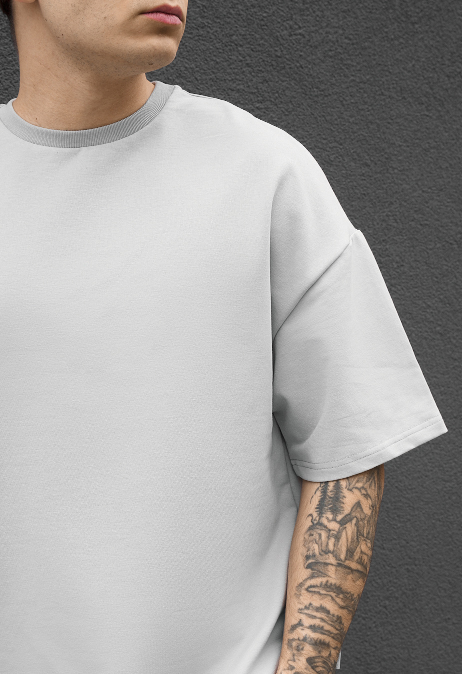 Koszulka Staff light gray oversize premium