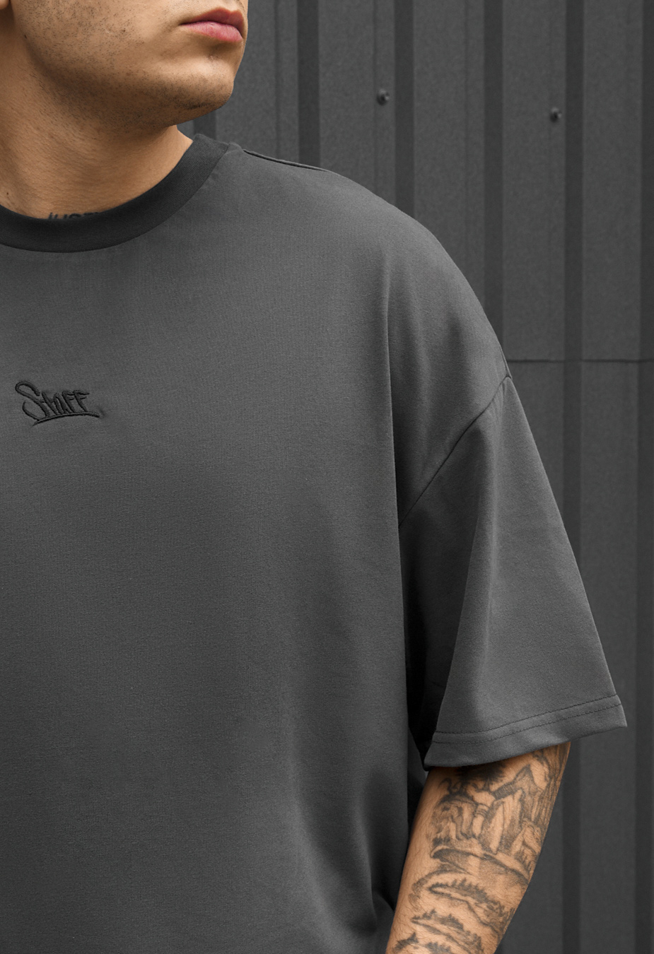 Koszulka Staff logo dark gray oversize