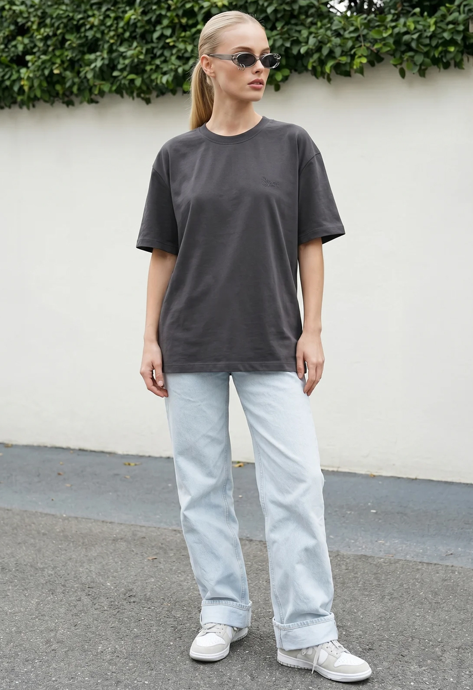 Koszulka Staff logo dark gray oversize