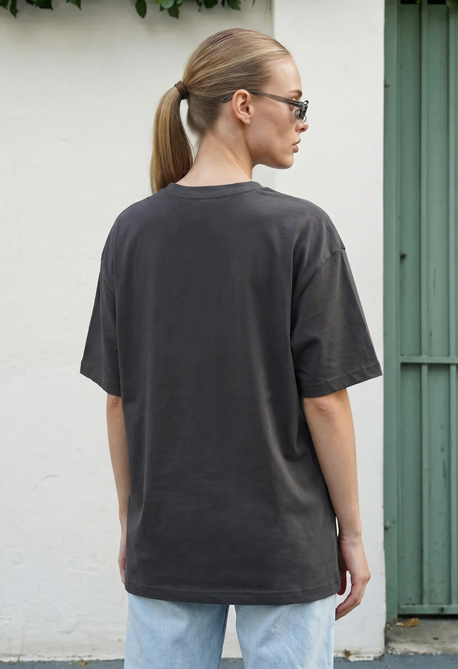 Koszulka Staff logo dark gray oversize
