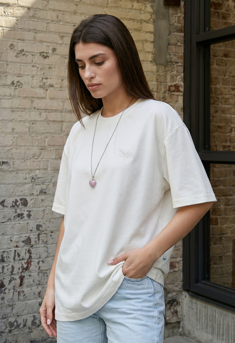 Koszulka Staff logo white oversize